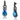 TK2708 - IP Light Black (IP Gun) Stainless Steel Earrings with AAA Grade CZ in Sea Blue