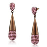 TK2707 - IP Coffee light Stainless Steel Earrings with Top Grade Crystal in Light Peach
