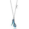 TK2704 - IP Light Black (IP Gun) Stainless Steel Chain Pendant with Top Grade Crystal in Aquamarine