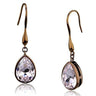 TK2727 - IP Coffee light Stainless Steel Earrings with Top Grade Crystal in Light Peach