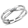 DA160 - High polished (no plating) Stainless Steel Ring with AAA Grade CZ in Clear