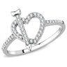 DA052 - High polished (no plating) Stainless Steel Ring with AAA Grade CZ in Clear