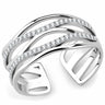 DA047 - High polished (no plating) Stainless Steel Ring with AAA Grade CZ in Clear
