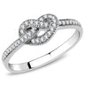 DA053 - High polished (no plating) Stainless Steel Ring with AAA Grade CZ in Clear