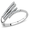 DA043 - High polished (no plating) Stainless Steel Ring with AAA Grade CZ in Clear