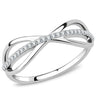 DA046 - High polished (no plating) Stainless Steel Ring with AAA Grade CZ in Clear