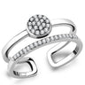 DA048 - High polished (no plating) Stainless Steel Ring with AAA Grade CZ in Clear