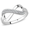 DA054 - High polished (no plating) Stainless Steel Ring with AAA Grade CZ in Clear
