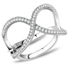 DA058 - High polished (no plating) Stainless Steel Ring with AAA Grade CZ in Clear