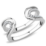 DA056 - High polished (no plating) Stainless Steel Ring with AAA Grade CZ in Clear