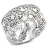 8X015 - Rhodium 925 Sterling Silver Ring with AAA Grade CZ in Clear