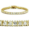 47205 - Gold Brass Bracelet with AAA Grade CZ in Clear