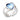 411813 - Rhodium Brass Ring with Top Grade Crystal in Sea Blue