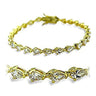 415804 - Gold Brass Bracelet with AAA Grade CZ in Clear