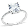 DA008 - High polished (no plating) Stainless Steel Ring with Cubic in Clear