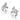 3W365 - Rhodium Brass Earrings with Synthetic Pearl in White