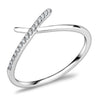 DA112 - High polished (no plating) Stainless Steel Ring with AAA Grade CZ in Clear