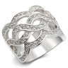 410117 - High-Polished 925 Sterling Silver Ring with AAA Grade CZ in White