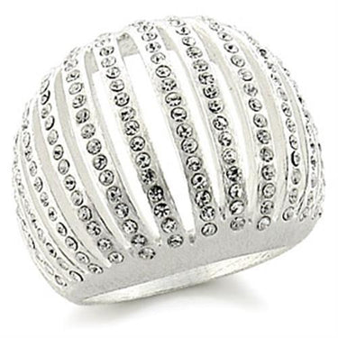 9W175 - Silver Brass Ring with Top Grade Crystal in Clear