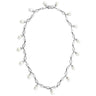 7X420 - Rhodium 925 Sterling Silver Necklace with Synthetic Pearl in White