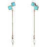 TK2814 - IP Rose Gold(Ion Plating) Stainless Steel Earrings with Synthetic Turquoise in Sea Blue