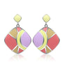 TK279 - High polished (no plating) Stainless Steel Earrings with Epoxy in No Stone