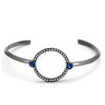 TK2792 - IP Light Black (IP Gun) Stainless Steel Bangle with Top Grade Crystal in Capri Blue
