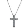 TK1858 - High polished (no plating) Stainless Steel Chain Pendant with AAA Grade CZ in Clear