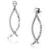 TK1806 - High polished (no plating) Stainless Steel Earrings with Top Grade Crystal in Clear