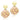 TK1502 - IP Gold(Ion Plating) Stainless Steel Earrings with Epoxy in Light Rose