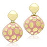 TK1502 - IP Gold(Ion Plating) Stainless Steel Earrings with Epoxy in Light Rose
