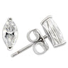 0W167 - Rhodium 925 Sterling Silver Earrings with AAA Grade CZ in Clear