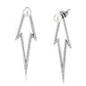 DA299 - High polished (no plating) Stainless Steel Earrings with Synthetic in White