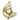 GL300 - IP Gold(Ion Plating) Brass Ring with AAA Grade CZ in Champagne