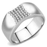 DA345 - No Plating Stainless Steel Ring with AAA Grade CZ in Clear