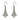 DA174 - High polished (no plating) Stainless Steel Earrings with AAA Grade CZ in Topaz