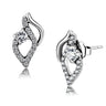 DA199 - High polished (no plating) Stainless Steel Earrings with AAA Grade CZ in Clear