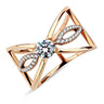 DA169 - IP Rose Gold(Ion Plating) Stainless Steel Ring with AAA Grade CZ in Clear
