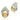 GL355 - IP Gold(Ion Plating) Brass Earrings with Synthetic Synthetic Stone in Orange