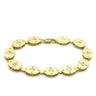 LO2018 - Matte Gold & Gold Brass Bracelet with AAA Grade CZ in Clear