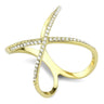 DA387 - IP Gold(Ion Plating) Stainless Steel Ring with AAA Grade CZ in Clear