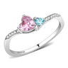 DA384Q - High polished (no plating) Stainless Steel Ring with AAA Grade CZ in Multi Color