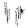 DA369 - High polished (no plating) Stainless Steel Earrings with AAA Grade CZ in Clear