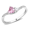 DA384 - High polished (no plating) Stainless Steel Ring with AAA Grade CZ in Rose