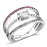 DA386 - High polished (no plating) Stainless Steel Ring with AAA Grade CZ in Multi Color