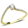 DA256 - IP Gold(Ion Plating) Stainless Steel Ring with AAA Grade CZ in Clear