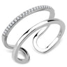 DA249 - High polished (no plating) Stainless Steel Ring with AAA Grade CZ in Clear