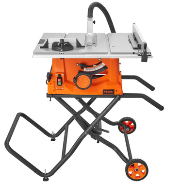 10" Table Saw w/ Stand Electric Cutting Machine 5000RPM 25-in Rip Capacity
