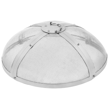 Fire Pit Spark Screen Round 27", Reinforced Heavy Duty Steel Metal Cover, Outdoor Firepit Lid, Easy-Opening Top Screen Covers Round with Ring Handle for Outdoor Patio Fire Pits Backyard