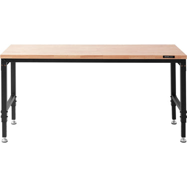 Adjustable Workbench, 72" L X 25" W Garage Worktable with Universal Wheels, 28-39.5" Heights & 3000 LBS Load Capacity, with Power Outlets & Hardwood Top & Storage & Foot Pads, for Office Home
